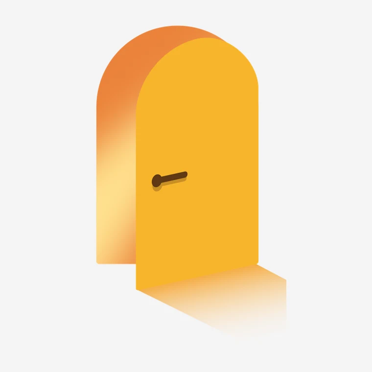 FUN SOON BOX emblem: a yellow door left ajar, light spilling out