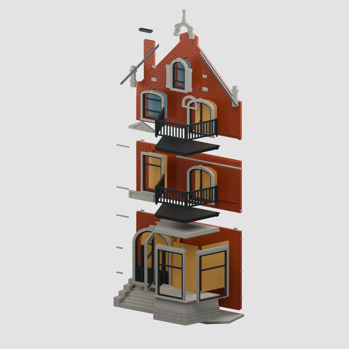 Dutch Gable House work-in-progress render