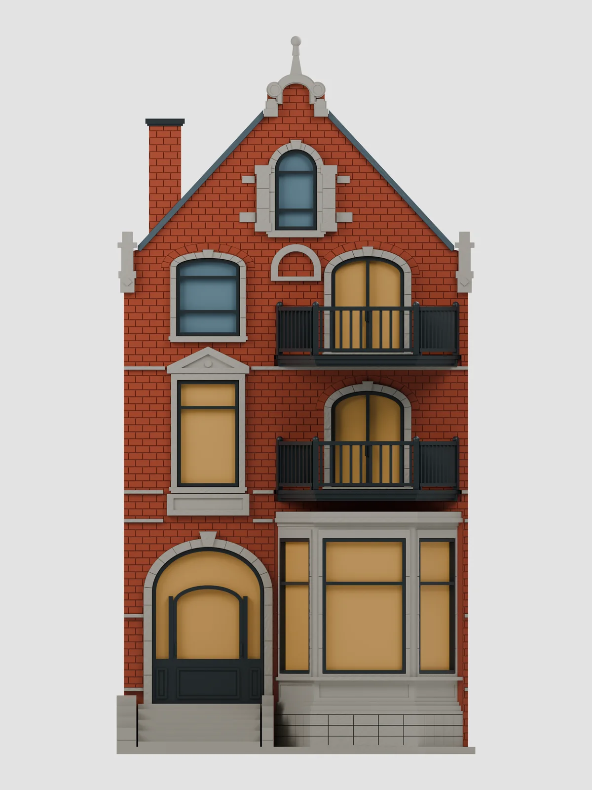 Dutch Gable House work-in-progress render