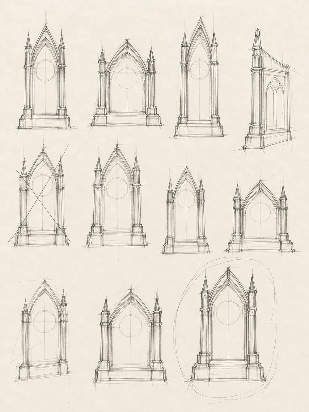 Design sketch: Silhouette studies