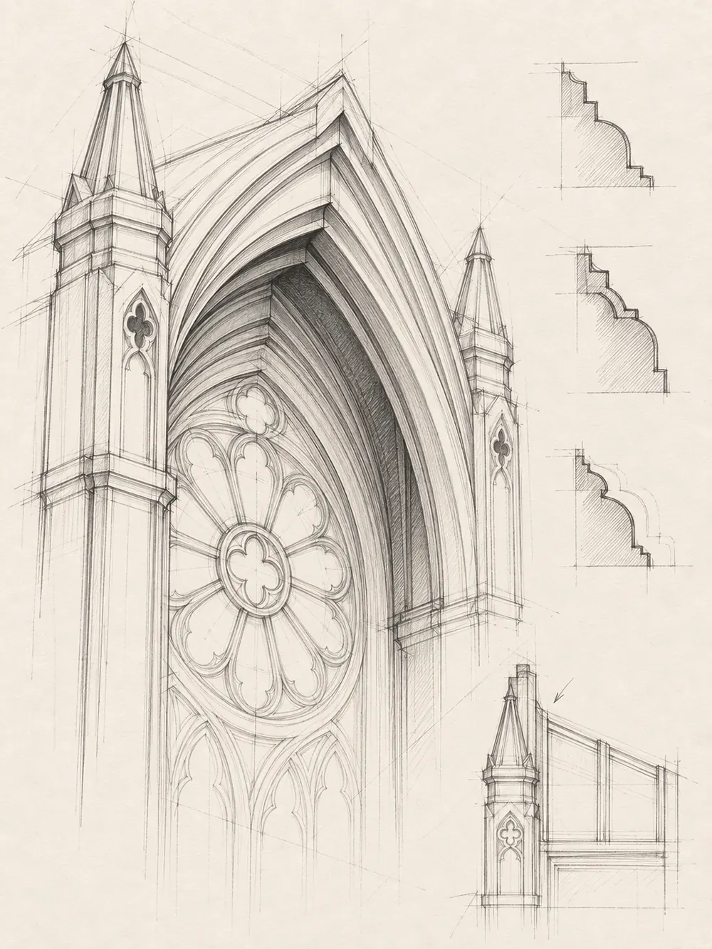 Design sketch 5: The depth of the pointed arch