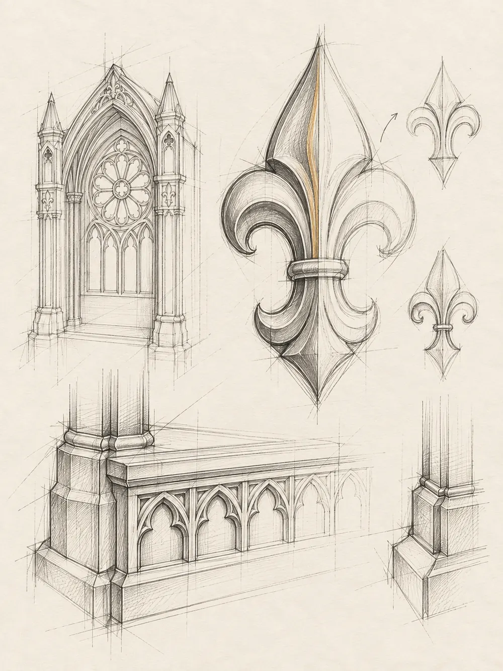 Design sketch 10: Reliefs and base