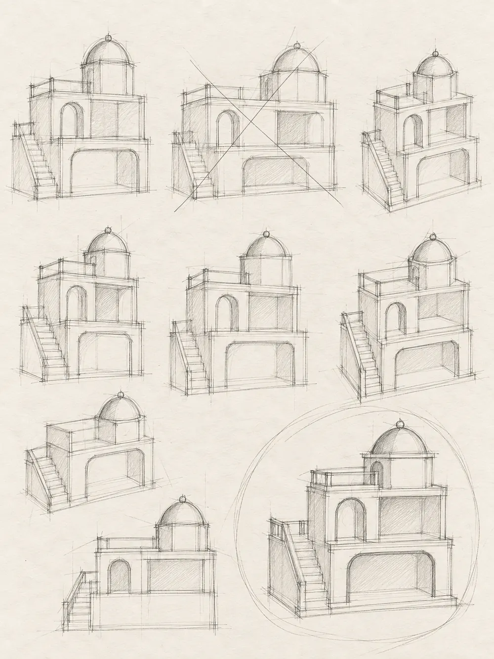 Design sketch: Massing studies